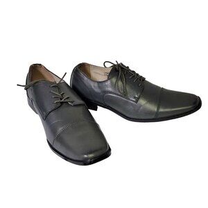 NEW Men's Dress Shoes Gray Majestic Collection Lace Up Oxford Square Toe